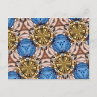 Shiny Gold Paperweight Glasses Marbles Blue Brown Postkarte