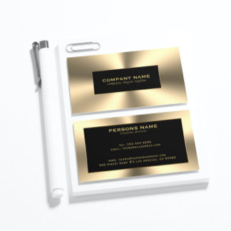Shiny Gold Tones Stainless Steel Look Visitenkarte