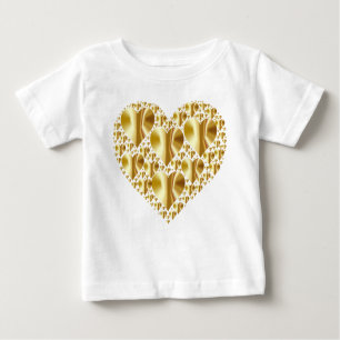 Shiny Golden Hearts Baby T-shirt