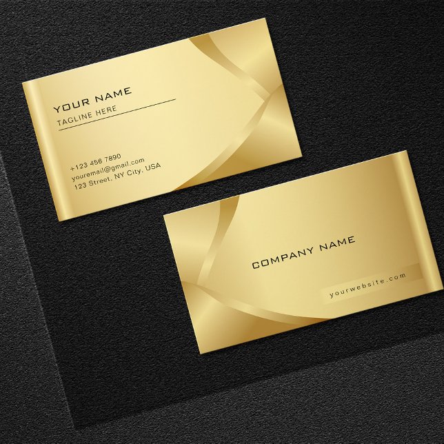 Shiny Golden Luxury Company Business Monogram Visitenkarte (Von Creator hochgeladen)