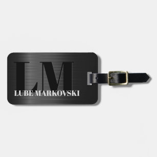 Shiny Gray Carbon Fiber Texture Luggage Tag 4 Gepäckanhänger