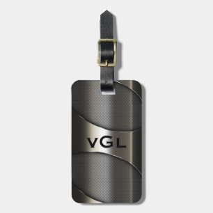 Shiny Gray Metallic Modern Geometric Design Gepäckanhänger