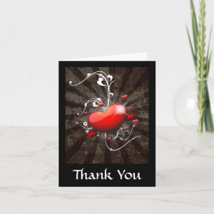 Shiny Heart mit Wirblem Grunge Hintergrund Dankeskarte