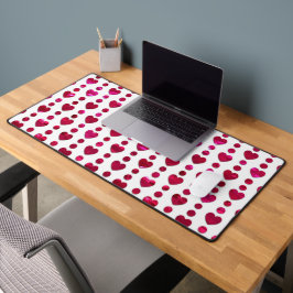 SHINY HOT PINK LIEBE HEARTS AND POLKA DOTS SCHREIBTISCHUNTERLAGE