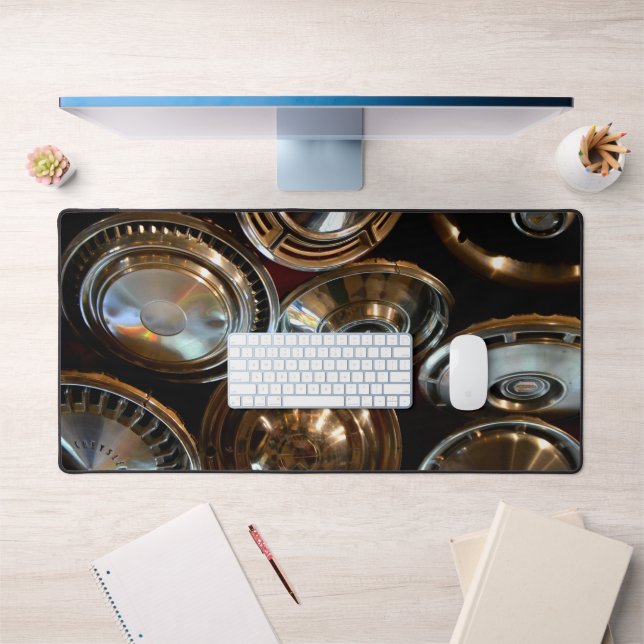 Shiny Hubcaps Art Garage Man Cave Desk Mat Pad Schreibtischunterlage (Büro 1)