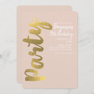 Shiny Imitate Gold Foil Beige JEDE ALTER Geburtsta Einladung