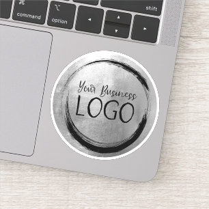 Shiny Imitats Silver Grey Foil Circle Logo Aufkleber