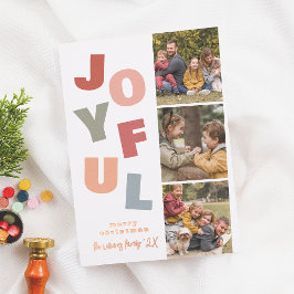 Shiny Joyful Boho Bold Multi 3 Foto Weihnachten Folien Feiertagskarte