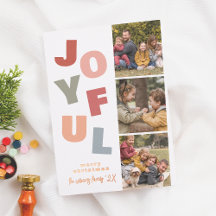 Shiny Joyful Boho Bold Multi 3 Photo Christmas 