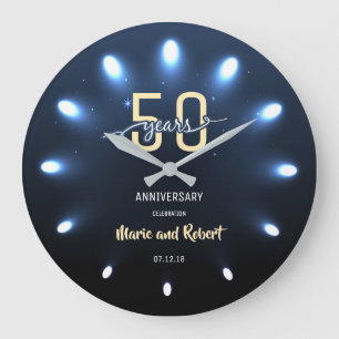Shiny Lights 50 Years Wedding Anniversary Clock Große Wanduhr
