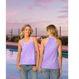 Shiny Lila Foil Lattice Tanktop