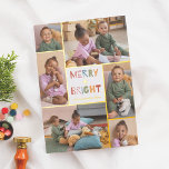 Shiny Merry & Bright 6 Foto Collage Weihnachten Folien Feiertagskarte<br><div class="desc">Fügen Sie Ihren Weihnachtskarten Glanz mit echter Goldfolie, Silber oder Rose! Dieser klassische und zeitlose Metallic-Stil wird Ihre Karten um ein weiteres Level erweitern. Mit diesem "Merry & Bright" Weihnachts-Fotokartendesign erleben Sie die Magie der Urlaubssaison. Dieses festliche und fröhliche Design präsentiert sechs individuelle Fotos, die in einer echten Folienkollektion angeordnet...</div>