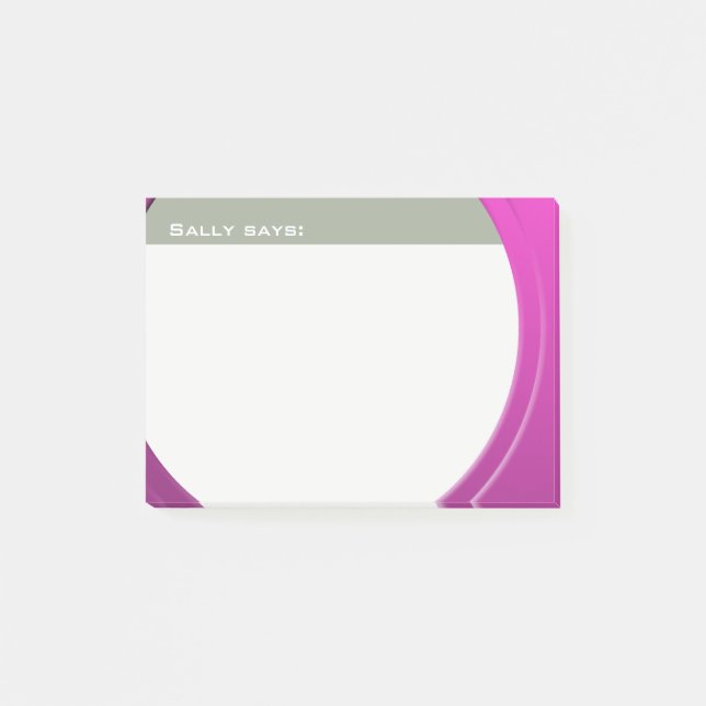 Shiny Metallic Anpassbar für Text und Farbe Post-it Klebezettel (Vorderseite)