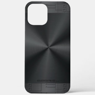 Shiny Metallic Black Geometric Accents Case-Mate iPhone Hülle