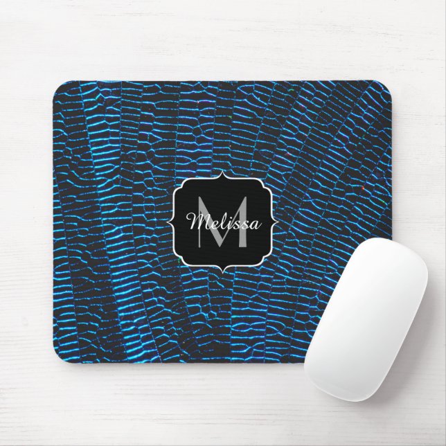 Shiny Metallic, leuchtend blau, abstrakt Mousepad (Mit Mouse)