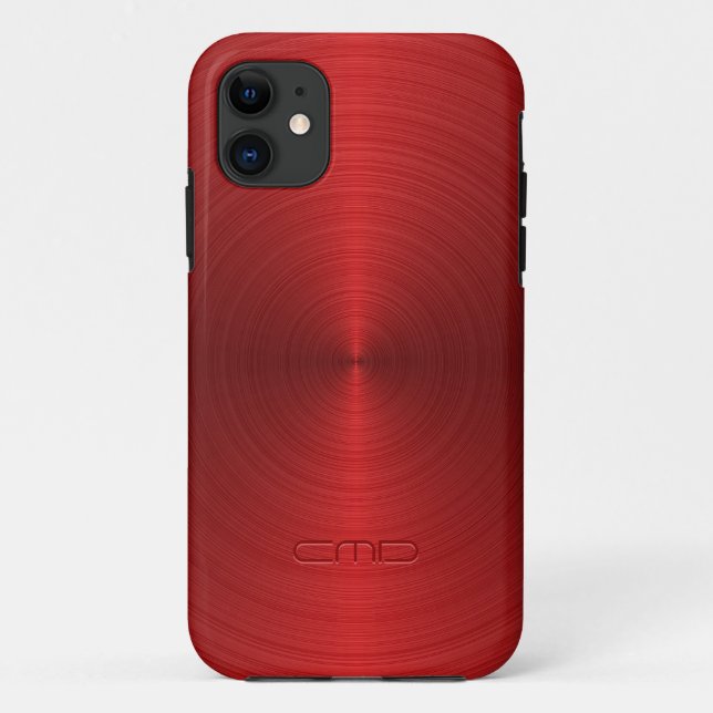 Shiny Metallic Red Design Stainless Steel Look Case-Mate iPhone Hülle (Rückseite)