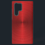 Shiny Metallic Red Texture Stainless Steel Look Samsung Galaxy Hülle<br><div class="desc">Bild einer glänzenden rot-metallischen Textur,  rostfreier Stahllook. Minimalistisches und einfaches Design mit einem anpassbaren Monogramm.</div>
