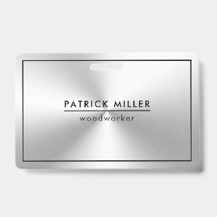 Shiny Metallic Silver Texture Black Accents Ausweis
