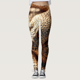 Shiny metallische Snakeskin-Textur in Bronze Leggings