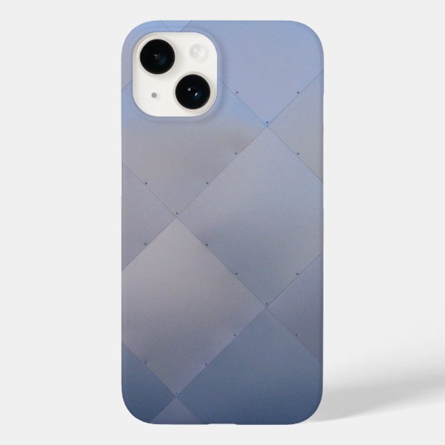 Shiny Modern Checkered Metal Blue Case-Mate iPhone Hülle (Rückseite)