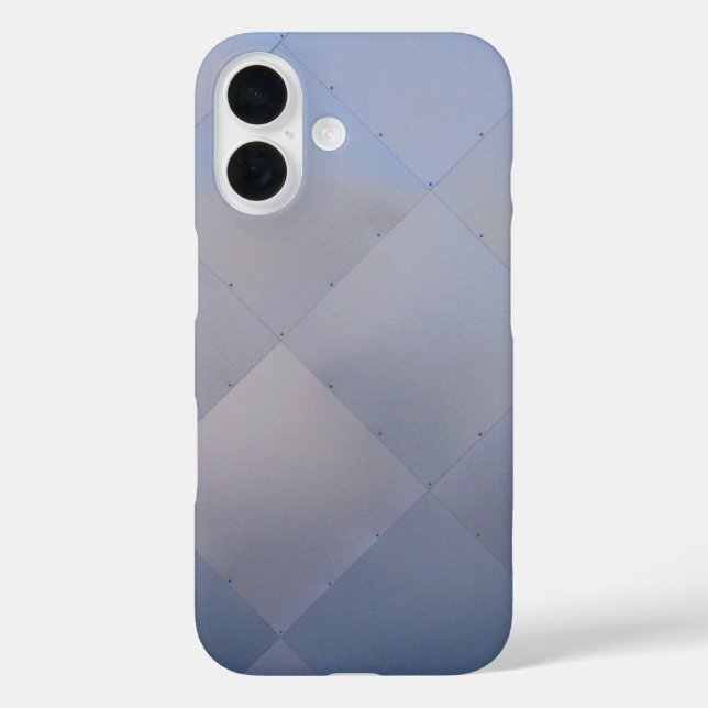Shiny Modern Checkered Metal Blue Case-Mate iPhone Hülle (Rückseite)