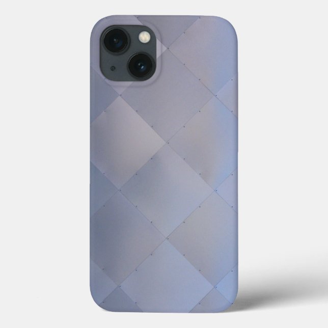 Shiny Modern Checkered Metal Blue Case-Mate iPhone Hülle (Rückseite)