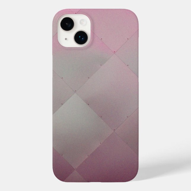 Shiny Modern Checkered Metal Pink Case-Mate iPhone Hülle (Rückseite)