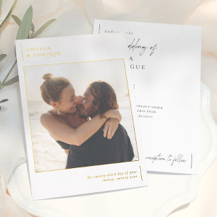 Shiny Modern & Minimalistisch Romantic Foto Weddin Folieneinladung