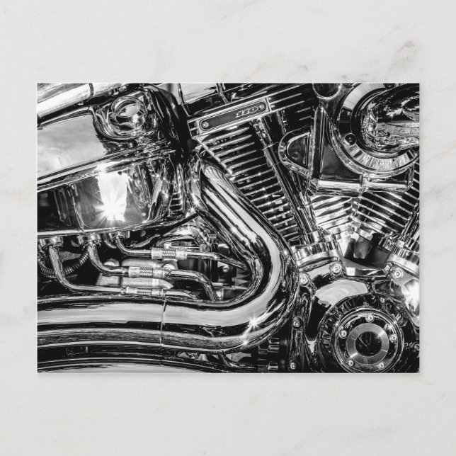Shiny-Motorrad-Motor Postkarte (Vorderseite)
