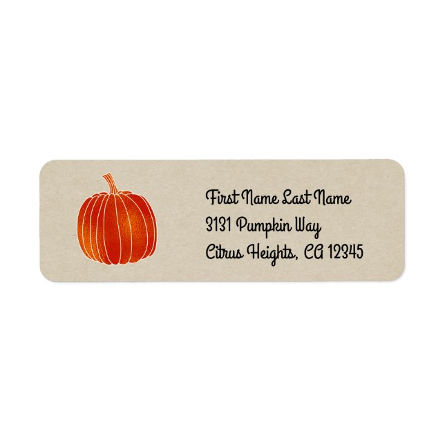 Shiny Orange Autumn Pumpkin Rustic Kraft Fall (Vorne)