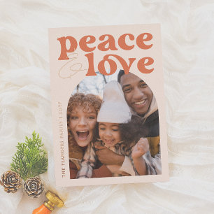 Shiny Peace Liebe Retro Groovy Foto Folien Feiertagskarte