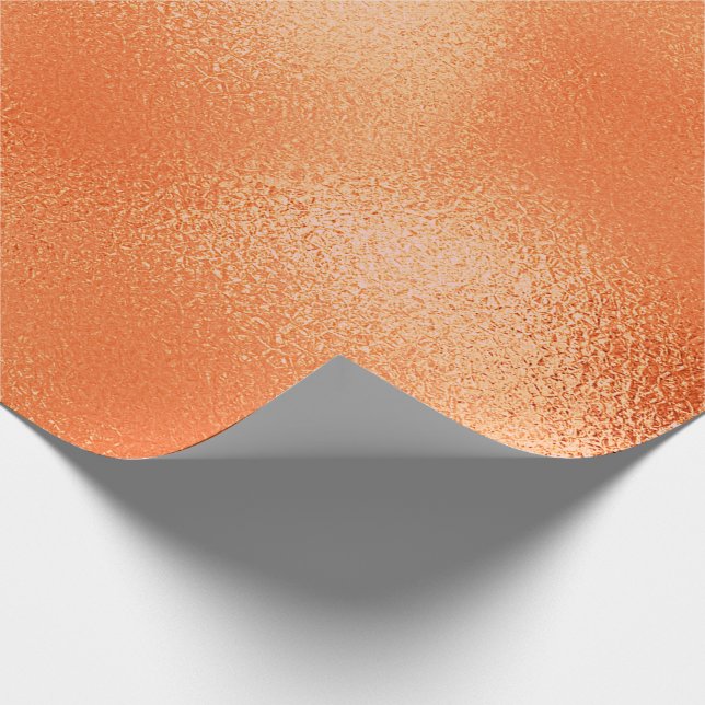 Shiny Peach Orange Glass Ice Glam Geschenkpapier (Ecke)