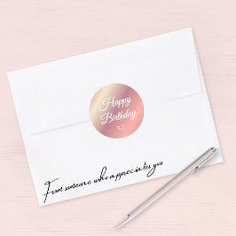 Shiny Pink Birthday Sticker | Custom Monogram
