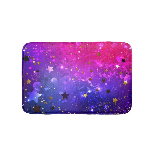 Shiny Pink Blue Background Badematte (Vorderseite)