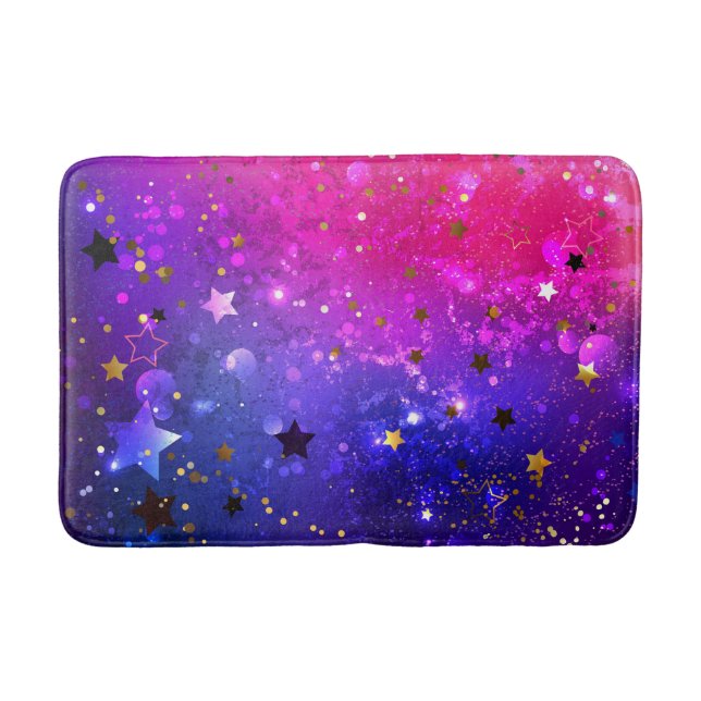 Shiny Pink Blue Background Badematte (Vorderseite)