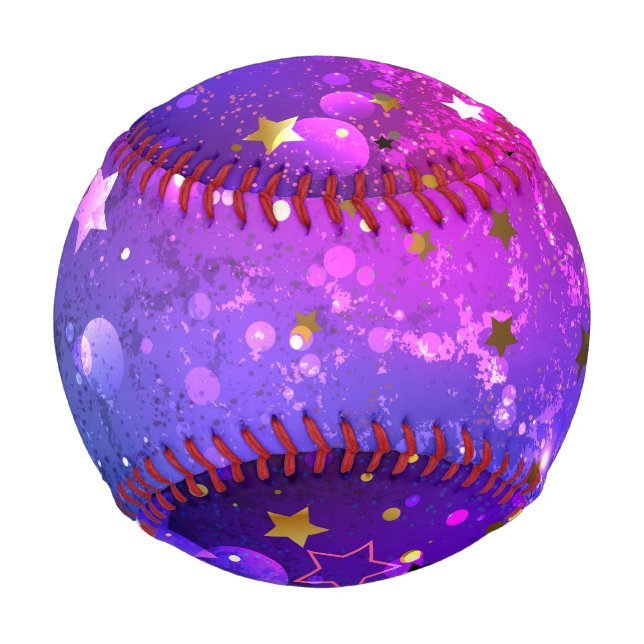 Shiny Pink Blue Background Baseball (Vorderseite)