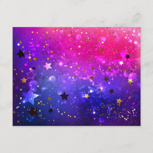 Shiny Pink Blue Background Begleitkarte