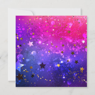 Shiny Pink Blue Background Feiertagskarte