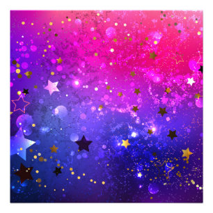 Shiny Pink Blue Background Fotodruck