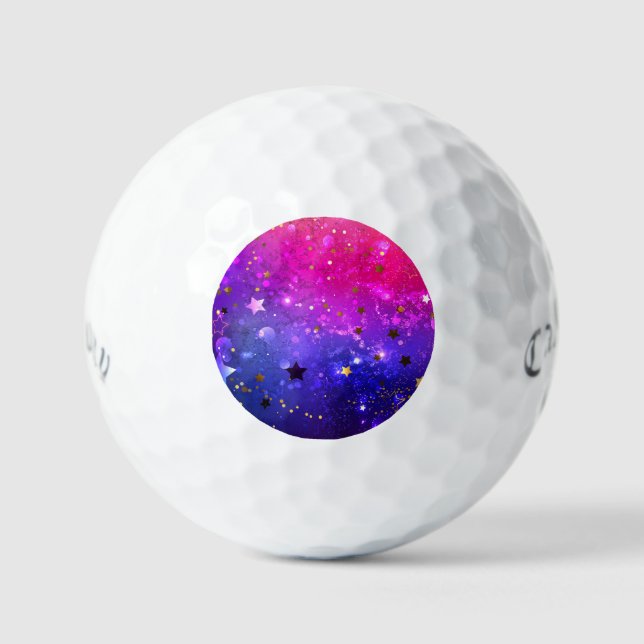 Shiny Pink Blue Background Golfball (Vorderseite)