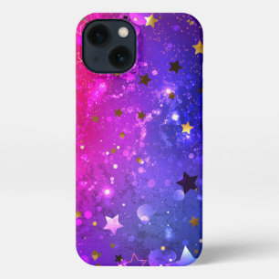 Shiny Pink Blue Background iPhone 13 Hülle