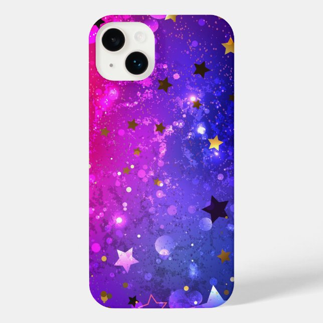 Shiny Pink Blue Background iPhone Hülle (Rückseite)