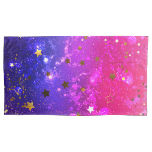 Shiny Pink Blue Background Kissenbezug