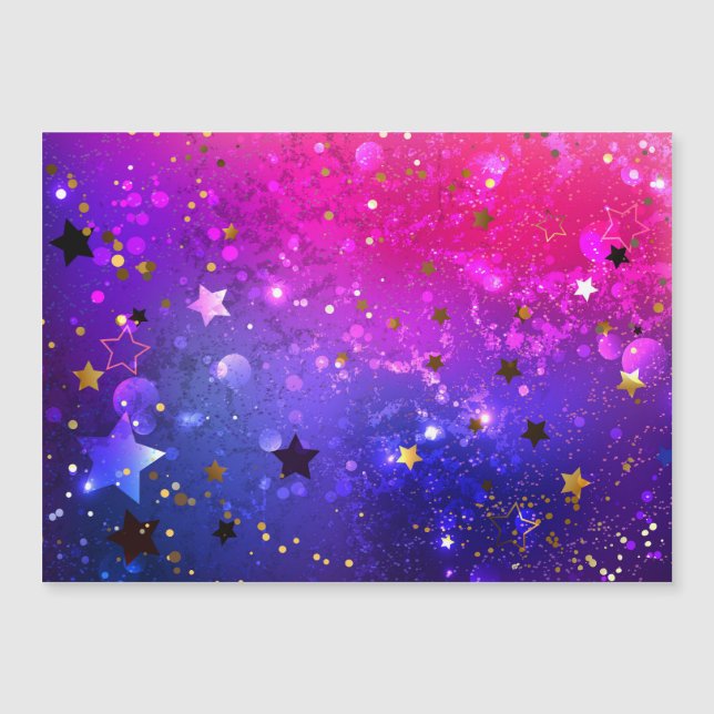 Shiny Pink Blue Background Magneteinladung (Vorderseite)