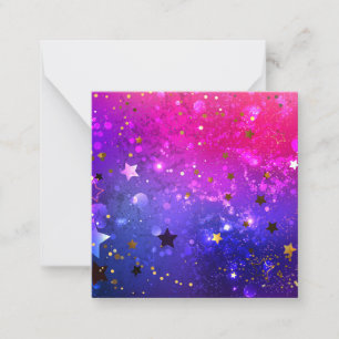 Shiny Pink Blue Background Mitteilungskarte