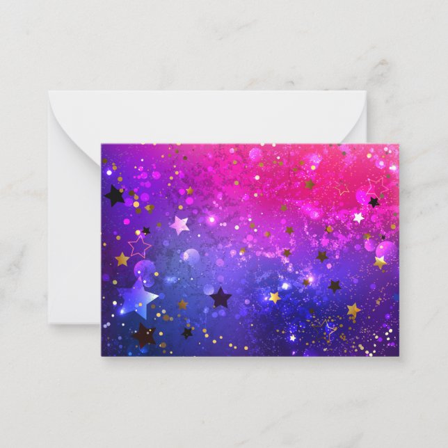 Shiny Pink Blue Background Mitteilungskarte (Vorderseite)