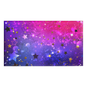 Shiny Pink Blue Background Namenschild