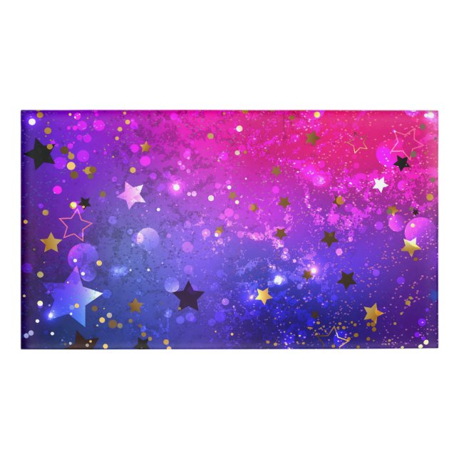 Shiny Pink Blue Background Namenschild (Vorderseite)