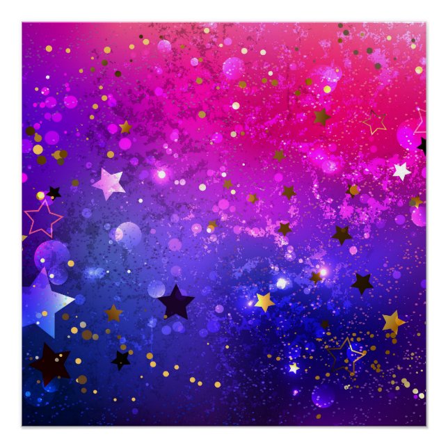 Shiny Pink Blue Background Poster (Vorderseite)