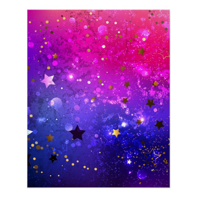 Shiny Pink Blue Background Poster (Vorderseite)